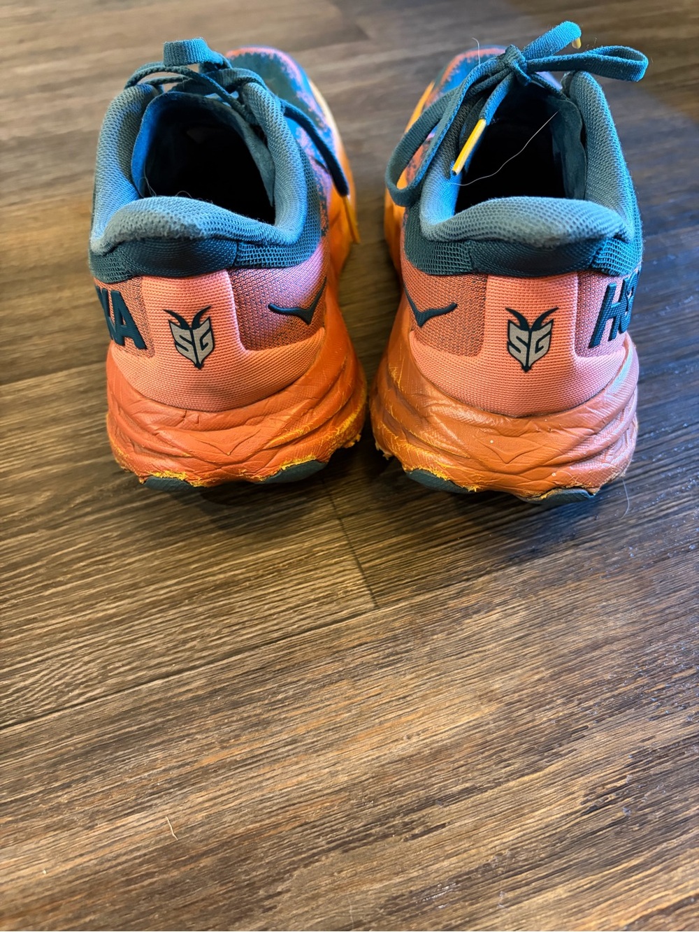 Hoka One One W Speedgoat 5 Blue Coral Camellia Activewear Running Shoes 7.5B - Picture 3 of 6